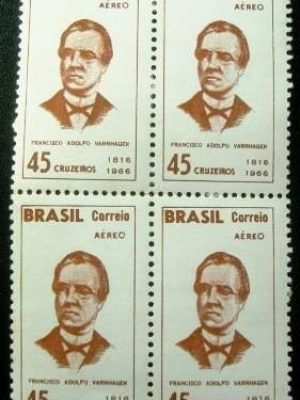 Quadra de selos Aéreos do Brasil de 1966 Visconde Porto Seguro