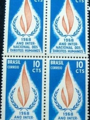 Quadra de selos postais do Brasil de 1968 Direitos Humanos