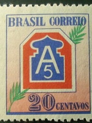 Selo postal do Brasil de 1945 V Exército 206 N