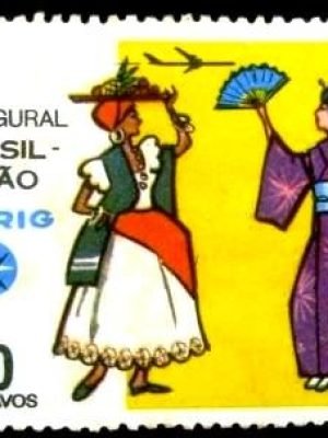 Selo postal do Brasil de 1968 Brasil - Japão N
