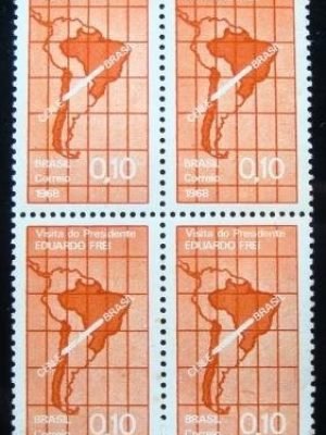 Quadra de postais do Brasil de 1968 Eduardo Frei