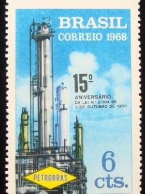 Selo postal do Brasil de 1968 Petrobrás M