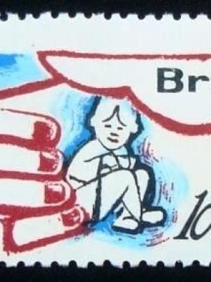 Selo postal do Brasil de 1968 UNICEF 10 M