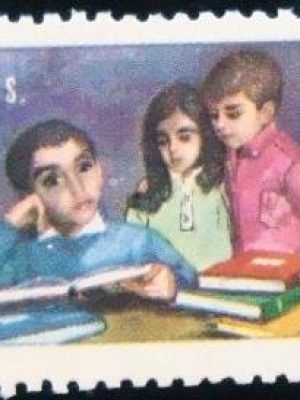 Selo postal do Brasil de 1968 Semana do Livro M