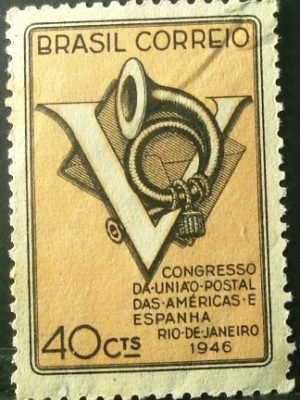 Selo postal Comemorativo do Brasil de 1946 - C 215 U