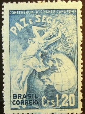 Selo postal comemorativo do Brasil de 1947 - C 229 U