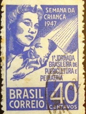 Selo postal comemorativo do Brasil de 1947 - C 234 U
