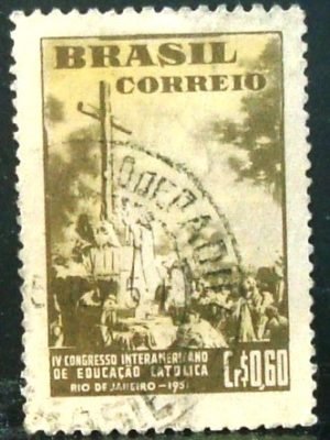 Selo postal de 1951 Congresso Educação Católica - C 267 U