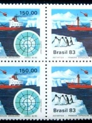 Quadra de selos postais do Brasil de 1983 Expedição Antártica