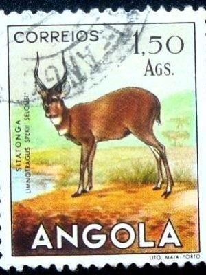 Selo postal de Angola de 1953 Sitatunga or Marshbuck