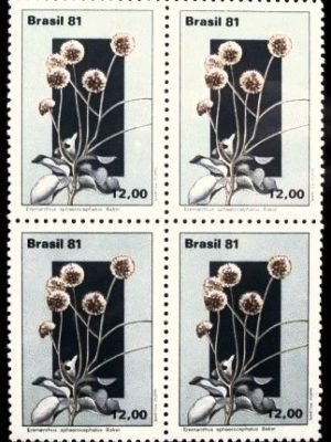 Quadra de selos do Brasil de 1981 Eremanthus