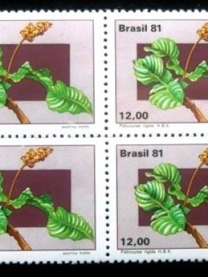 Quadra de selos postais do Brasil de 1981 Palicourea Rígida