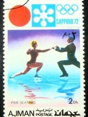 Selo postal do Ajman de 1971 Figure Skating