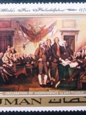 Selo postal de Ajman de 1971 Declaration of Independence US
