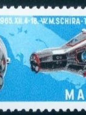 Selo postal da Hungria de 1966 Gemini 6 and Gemini 7