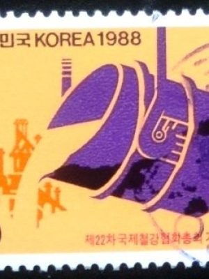 Selo postal da Coréia do Sul de 1988 Iron and Steel Institute