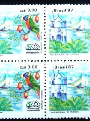 Quadra de selos postais do Brasil de 1987 Monumentos do Norte