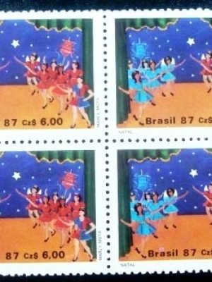 Quadra de selos postais do Brasil de 1987 Folguedos Populares