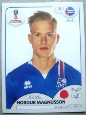 Figurinha nº 300 - Seleção da Islândia - Hörður Björgvin Magnússon