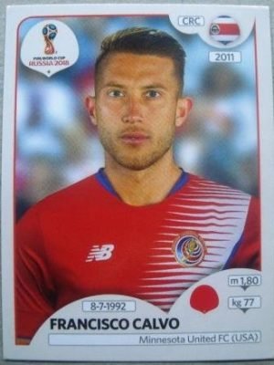 Figurinha nº 402 - Seleção da Costa Rica - Figurinha nº 398- Copa da Russia 2018 - Francisco Javier Calvo Quesada