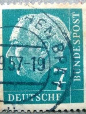 Selo postal Alemanha 1954 Theodor Heuss 7