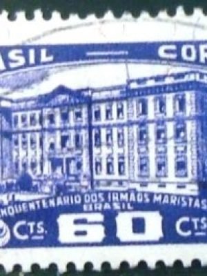 Selo postal do Brasil de 1954 Irmãos Maristas 60 U