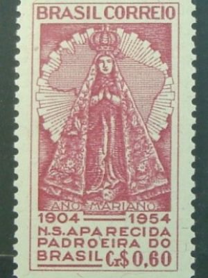 Selo postal do Brasil de 1954 Nossa Senhora Aparecida