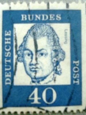 Selo postal da Alemanha de 1961 Gotthold Ephraim Lessing - 355 Ux