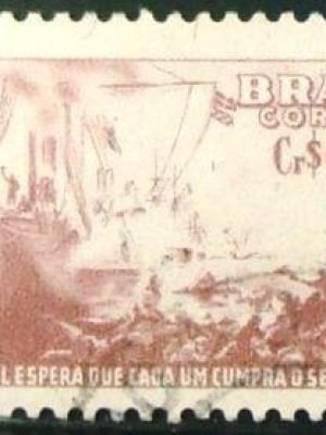 Selo postal de 1954 Almirante Barroso - C 348 U