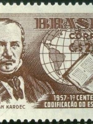 Selo postal de 1957 Allan Kardec - C 387 N