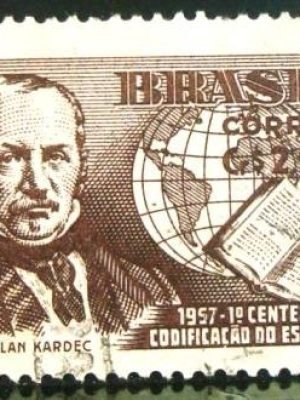 Selo postal de 1957 Allan Kardec - C 387 U