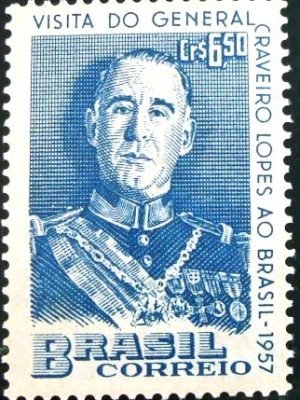 Selo postal de 1957 Gal. Craveiro Lopes - C 389 N