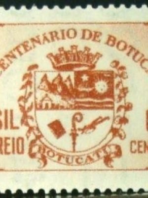 Selo postal do Brasil de 1954 Centenário de Botucatu 60 M