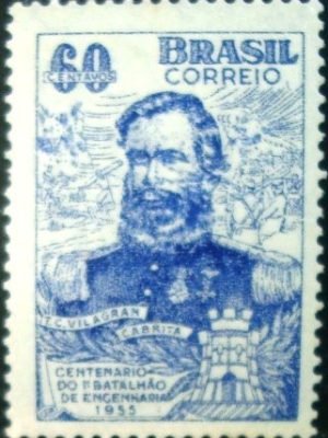 Selo postal comemorativo do Brasil de 1955 - C 372 U