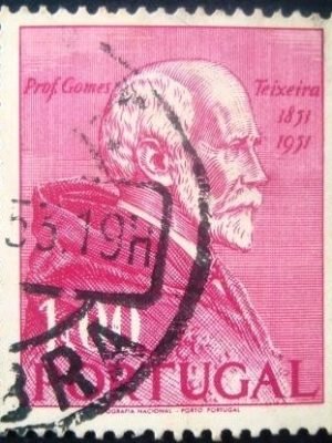 Selo postal de Portugal de 1952 Professor Gomes Teixeira - 751 U