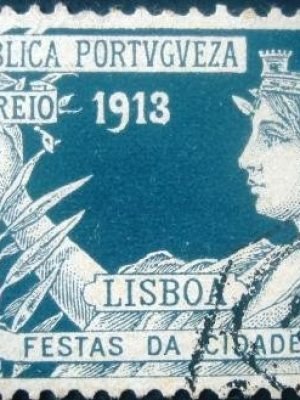 Selo postal de Portugal de 1913 City Festival Lisboa - 3 U