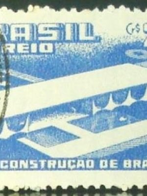 Selo postal do Brasil de 1958 Construção de Brasília NID