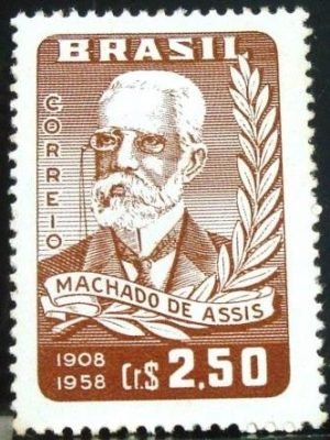 Selo postal do Brasil de 1958 Machado de Assis M