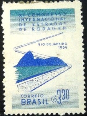 Selo postal de 1959 Estradas de Rodagem - C 437 N