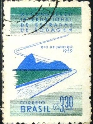 Selo postal de 1959 Estradas de Rodagem - C 437 U