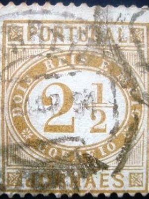 Selo postal de Portugal de 1886 Numeral 2½ - 65 U