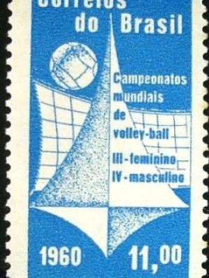 Selo postal do Brasil de 1960 Mundiais de Vôlei