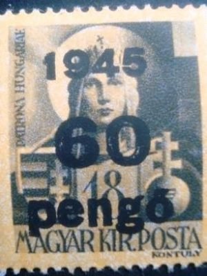 Selo postal da Hungria de 1945 Virgin Mary - 697 N