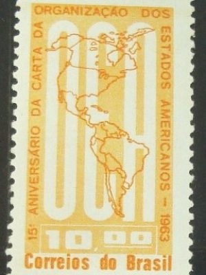 Selo postal Comemorativo do Brasil de 1963 - C 490 N