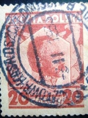 Selo postal da Polônia de 1927 Marshal Pilsudski - 262 U