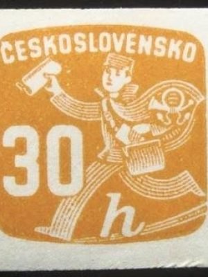 Selo postal da Tchecoslováquia de 1945 Carteiro 30