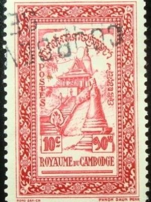 Selo postal do Cambodja de 1954 Phnom Daun Penh