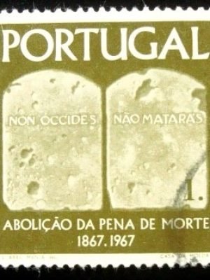 Selo postal de Portugal de 1967 Moses' Tablets of Stone