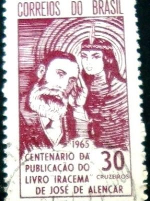 Selo postal do Brasil de 1965 Iracema U
