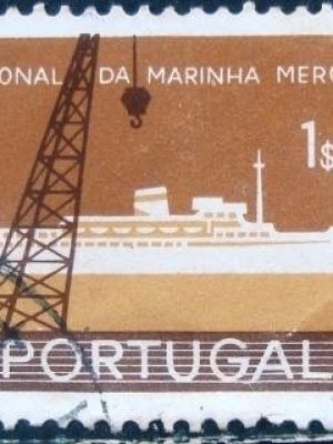 Selo postal de Portugal de 1958 Ship Santa Maria